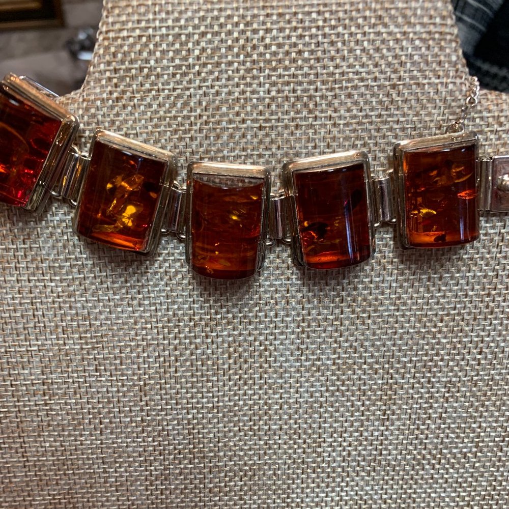 Sterling Silver / Amber Bracelet
